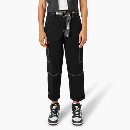 Women's Relaxed Fit Contrast Stitch Cropped Cargo Pants - Dickies Sale