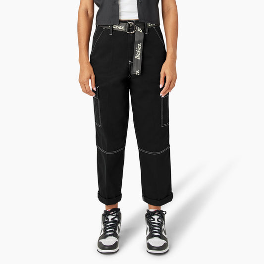 Women's Relaxed Fit Contrast Stitch Cropped Cargo Pants - Dickies Sale