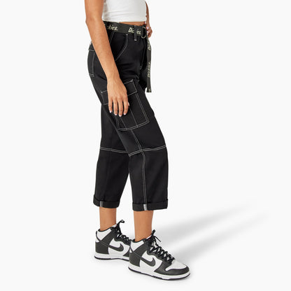 Women's Relaxed Fit Contrast Stitch Cropped Cargo Pants - Dickies Sale