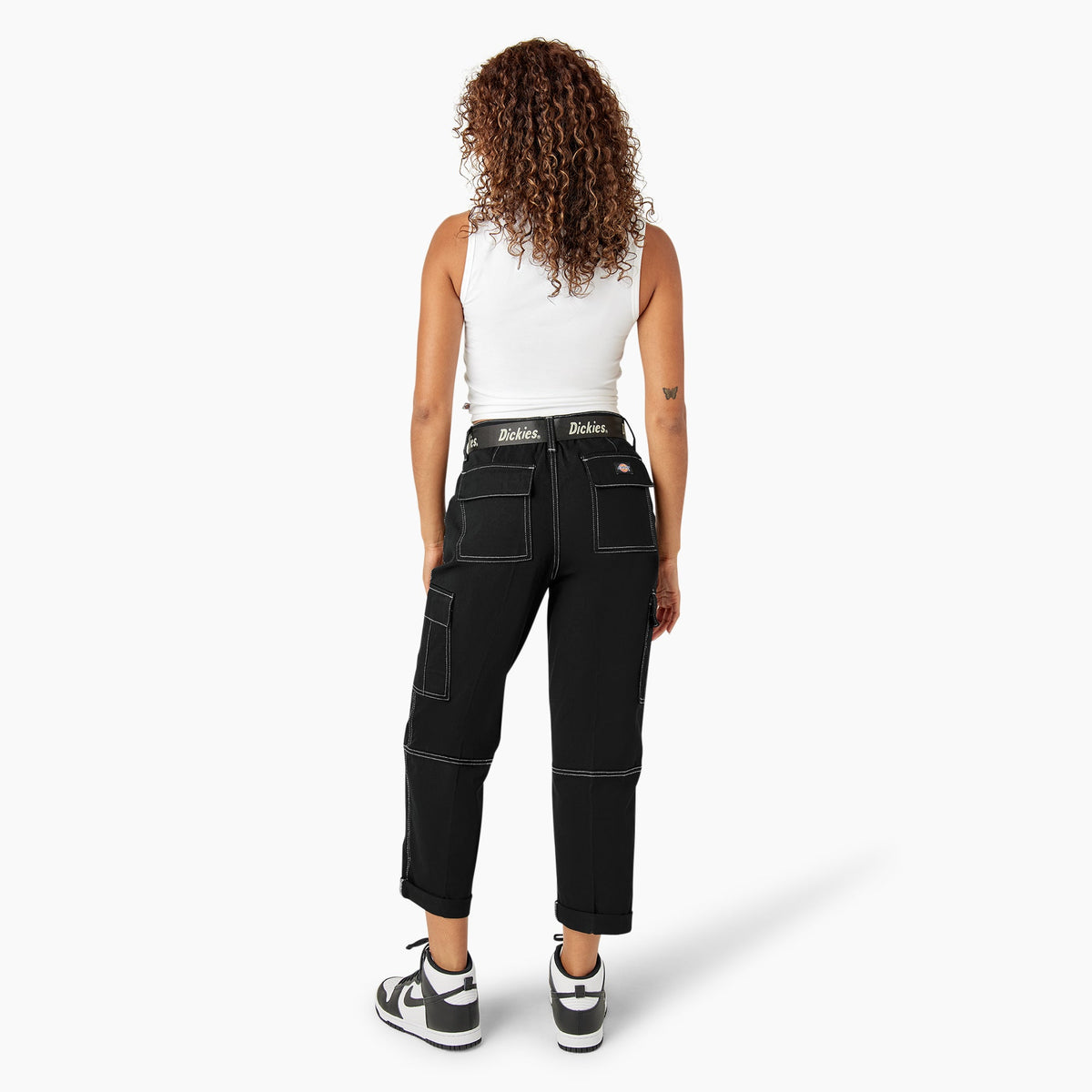 Women's Relaxed Fit Contrast Stitch Cropped Cargo Pants - Dickies Sale