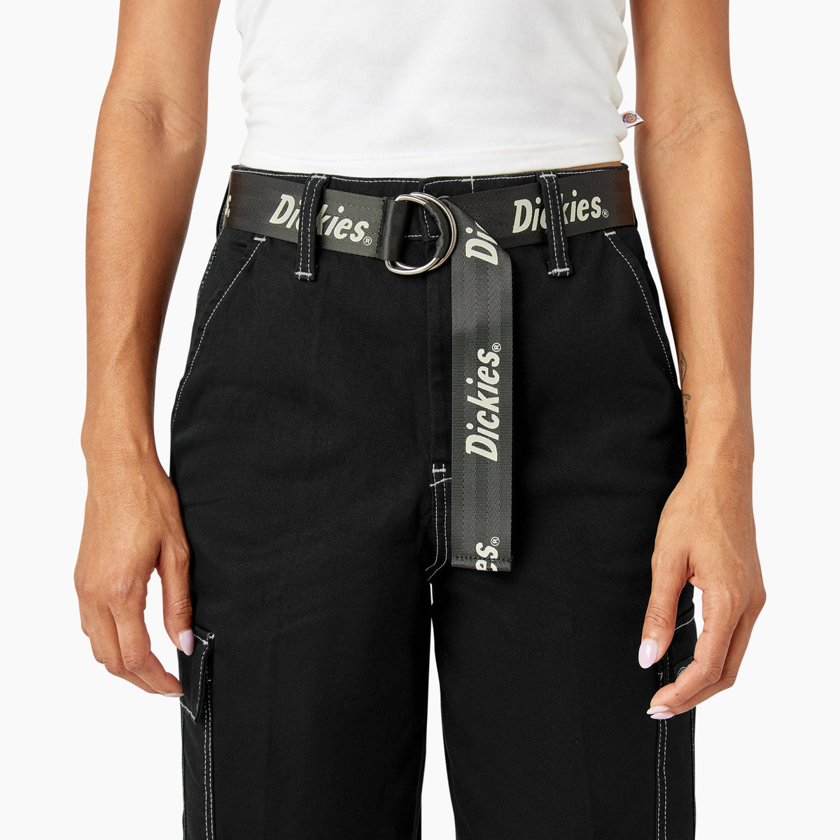 Women's Relaxed Fit Contrast Stitch Cropped Cargo Pants - Dickies Sale