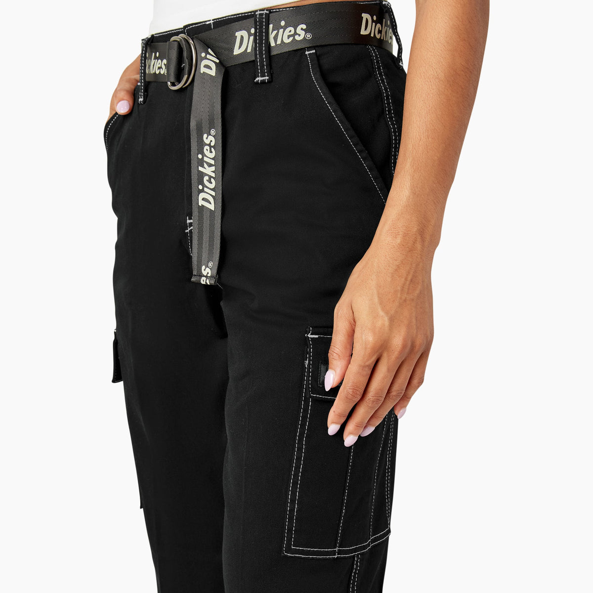 Women's Relaxed Fit Contrast Stitch Cropped Cargo Pants - Dickies Sale