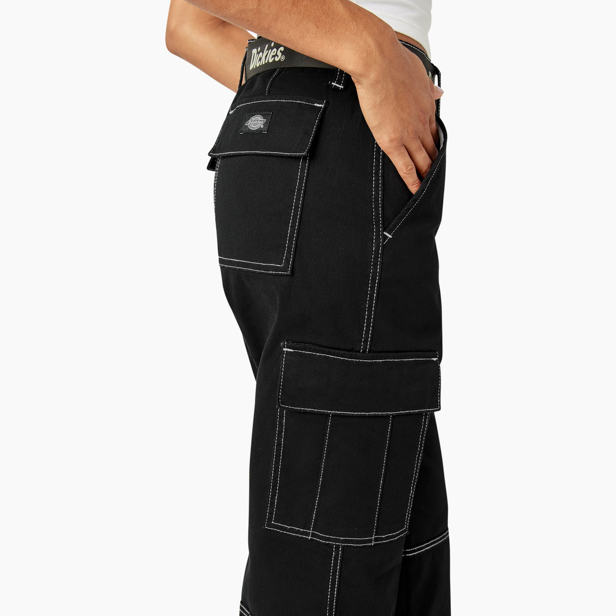 Women's Relaxed Fit Contrast Stitch Cropped Cargo Pants - Dickies Sale