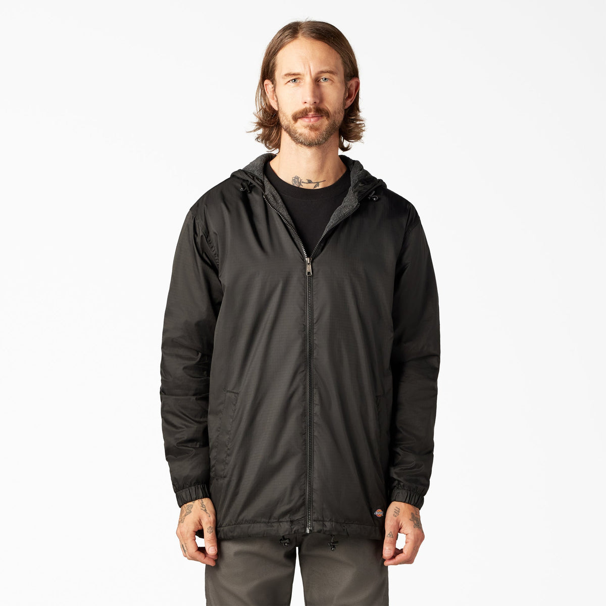 Fleece Lined Nylon Hooded Jacket - Dickies Men
