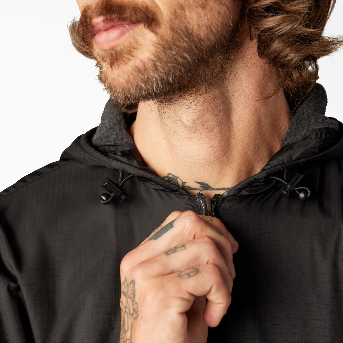 Fleece Lined Nylon Hooded Jacket - Dickies Men