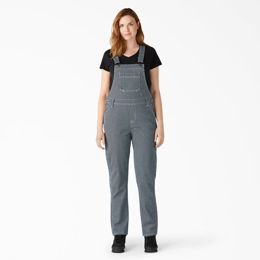 Women's Hickory Stripe Boyfriend Fit Bib Overalls - Dickies Women