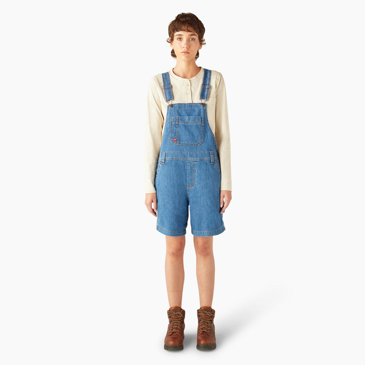 Women's Relaxed Fit Bib Shortalls, 7" - Dickies Women