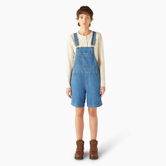 Women's Relaxed Fit Bib Shortalls, 7" - Dickies Women