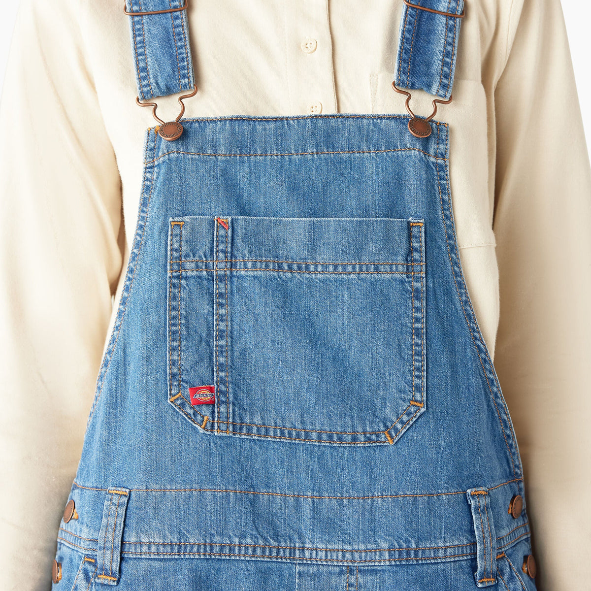 Women's Relaxed Fit Bib Shortalls, 7" - Dickies Women