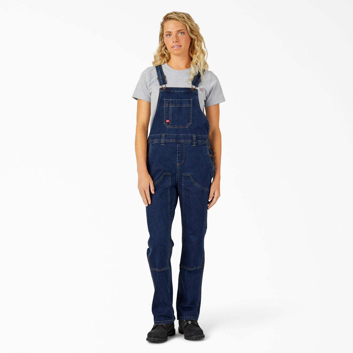 Women's Straight Fit Denim Double Front Bib Overalls - Dickies Women