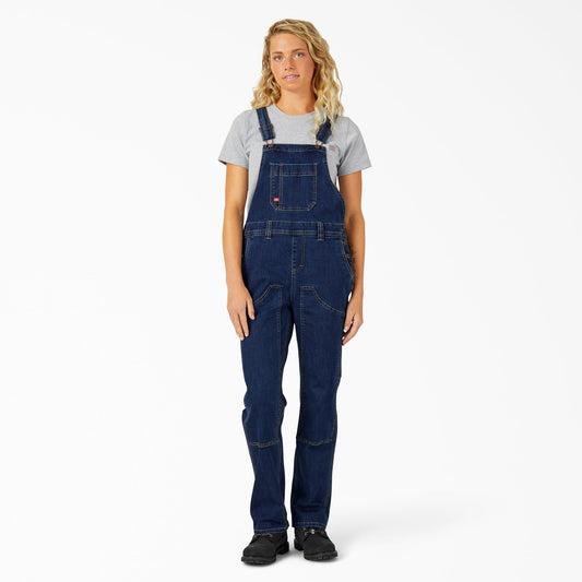 Women's Straight Fit Denim Double Front Bib Overalls - Dickies Women