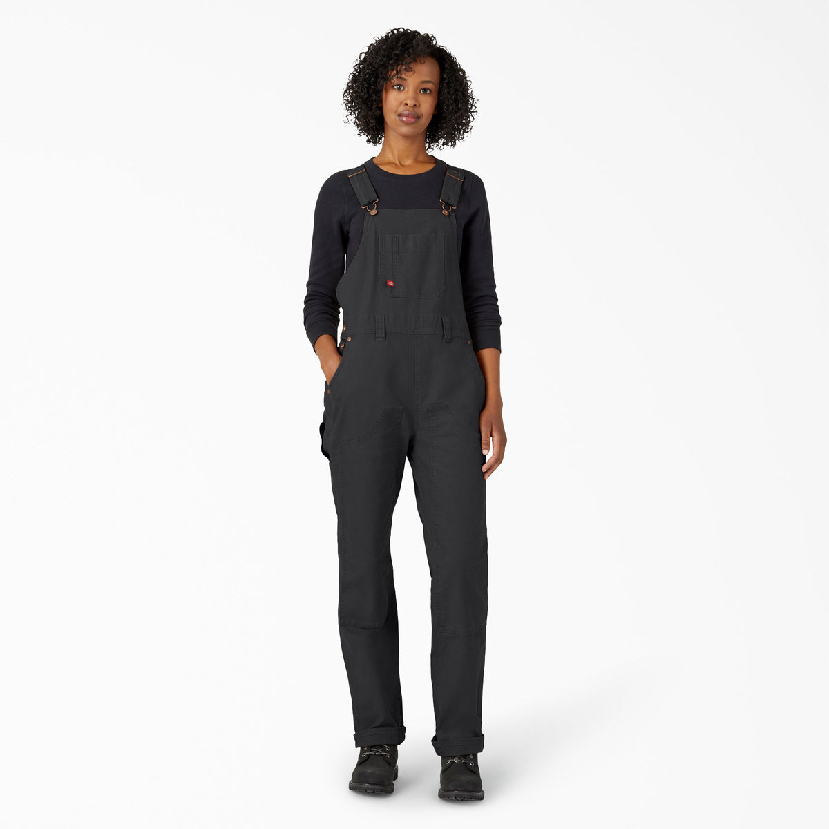 Women's Straight Fit Duck Double Front Bib Overalls - Dickies Women