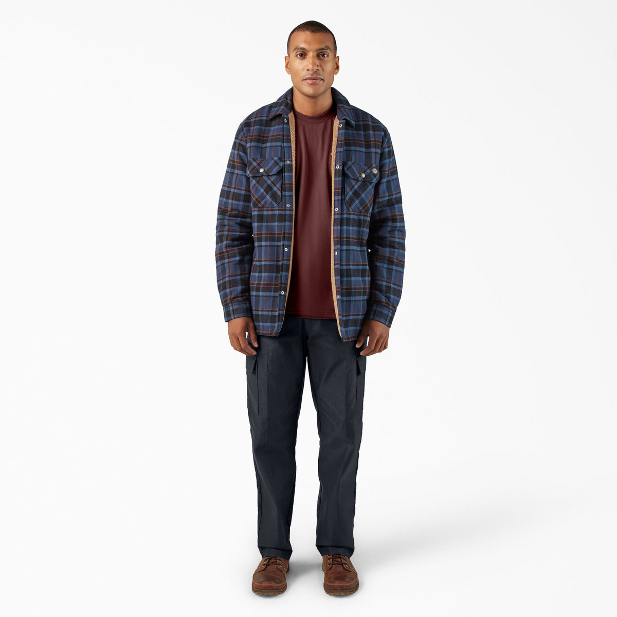 Water Repellent Fleece-Lined Flannel Shirt Jacket - Dickies Men|Sale