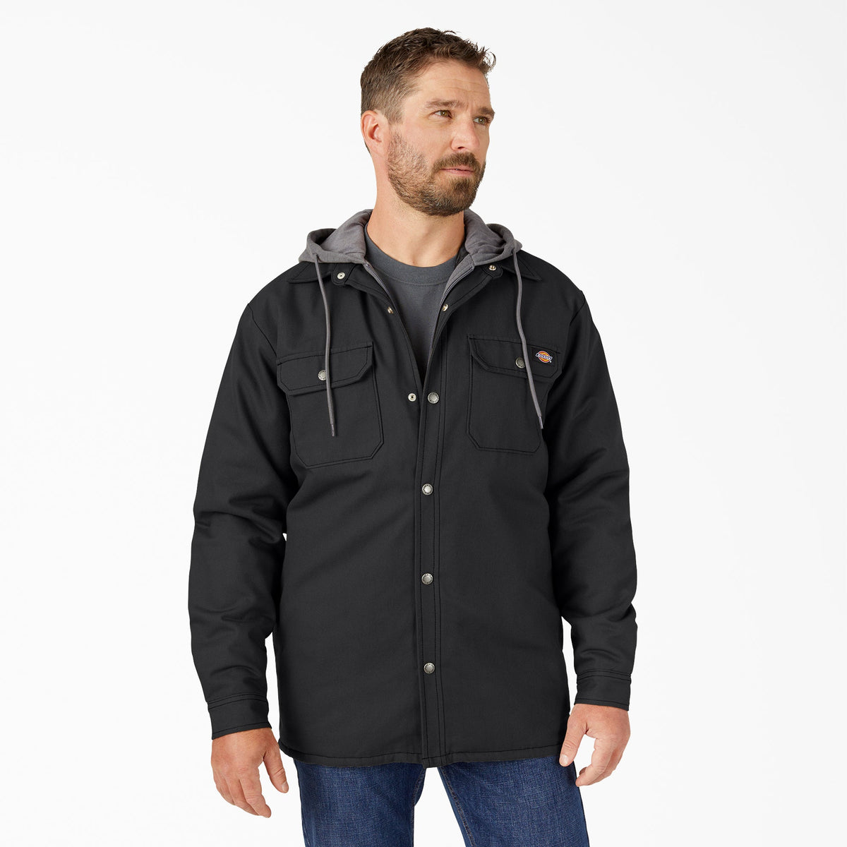 Water Repellent Duck Hooded Shirt Jacket - Dickies Men