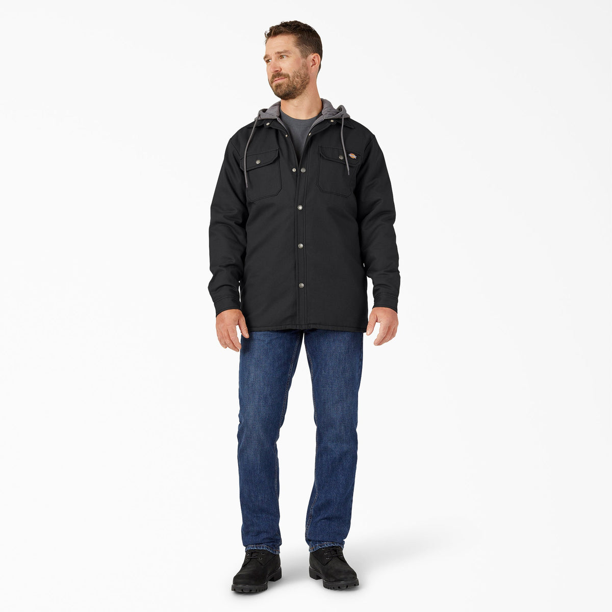 Water Repellent Duck Hooded Shirt Jacket - Dickies Men