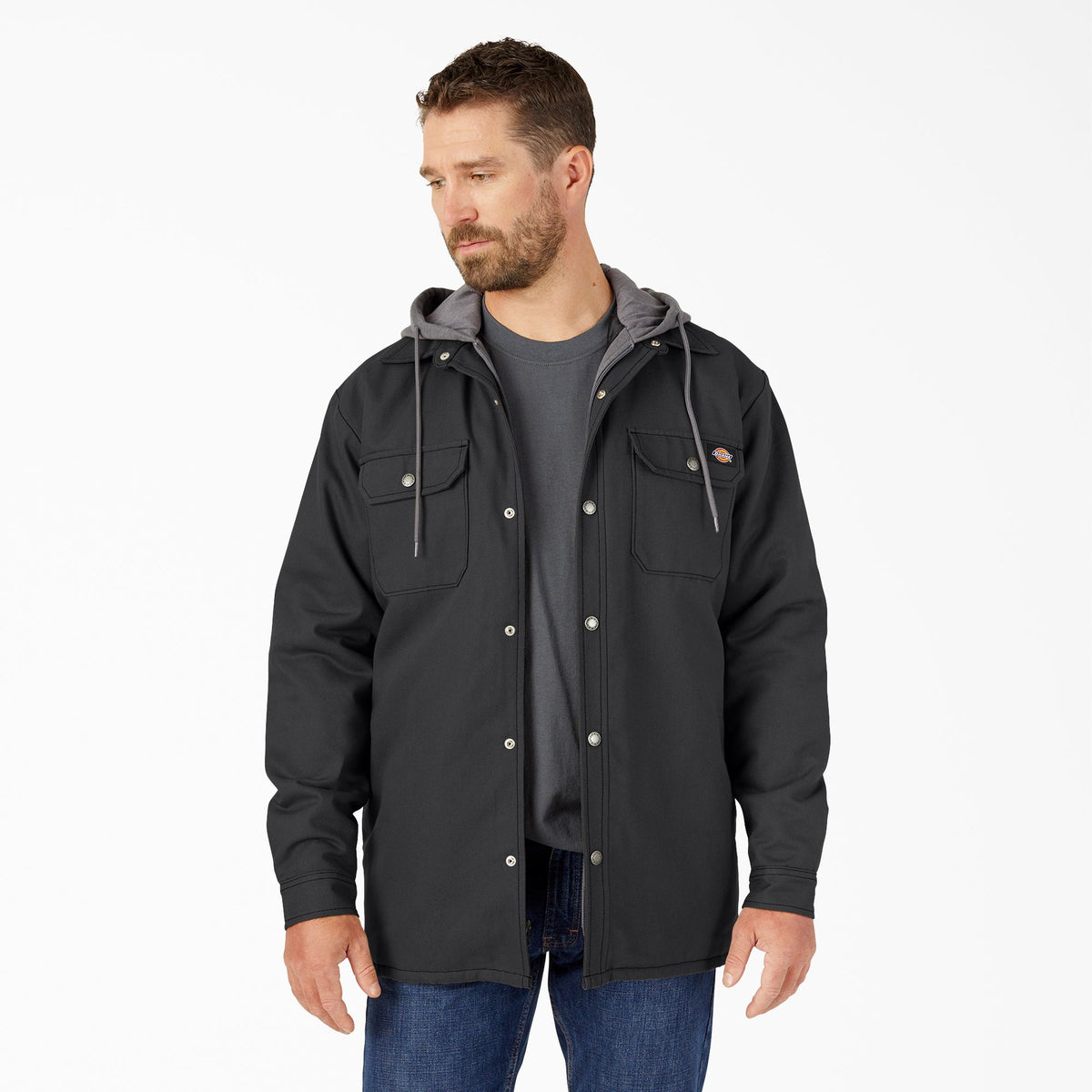 Water Repellent Duck Hooded Shirt Jacket - Dickies Men