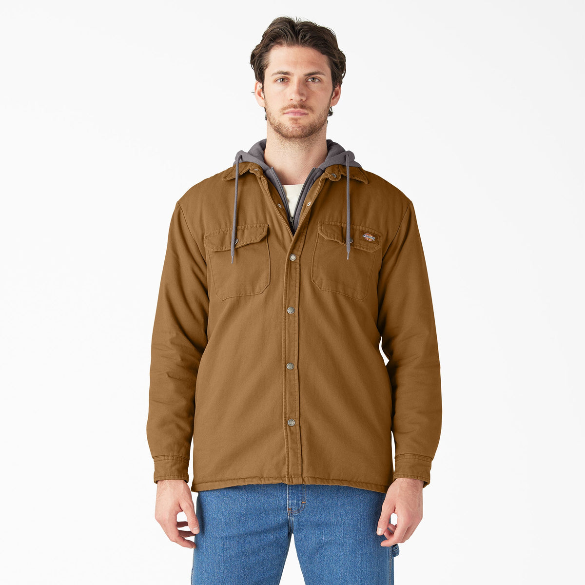 Water Repellent Duck Hooded Shirt Jacket - Dickies Sale