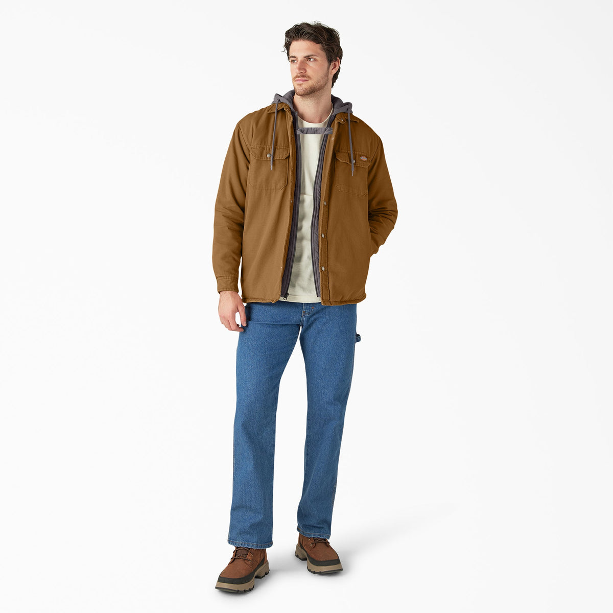 Water Repellent Duck Hooded Shirt Jacket - Dickies Sale