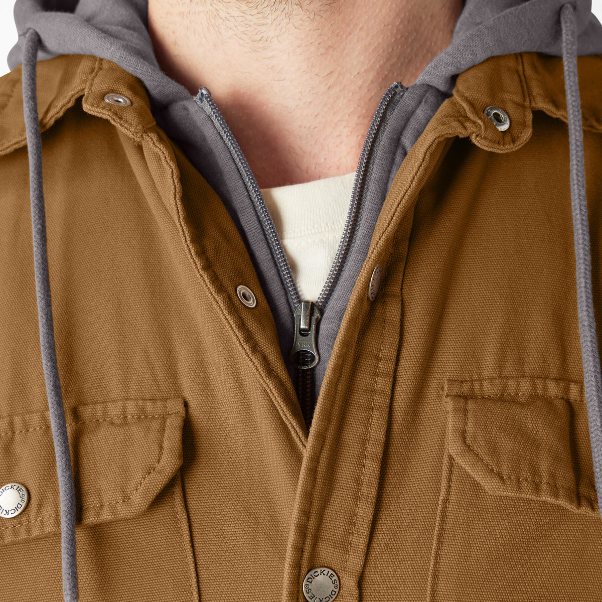 Water Repellent Duck Hooded Shirt Jacket - Dickies Sale
