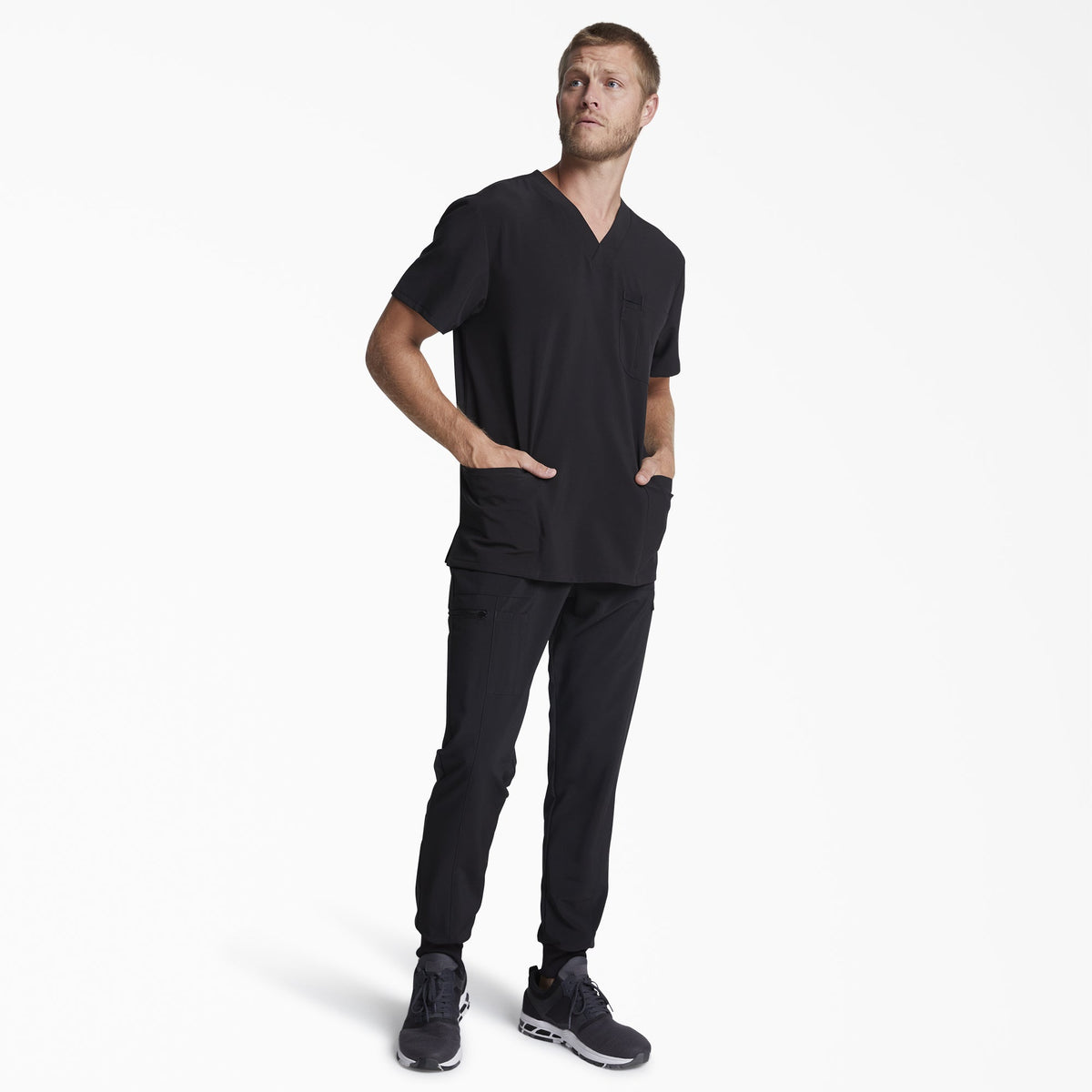 Men's EDS Essentials V-Neck Scrub Top - Dickies Men|Scrubs