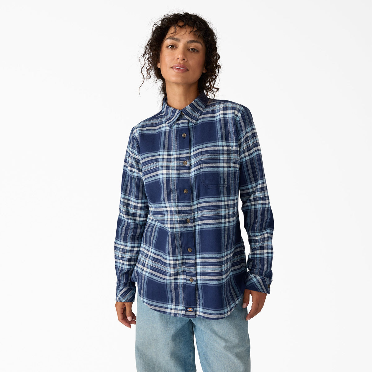 Women's Plaid Flannel Long Sleeve Shirt - Dickies Sale