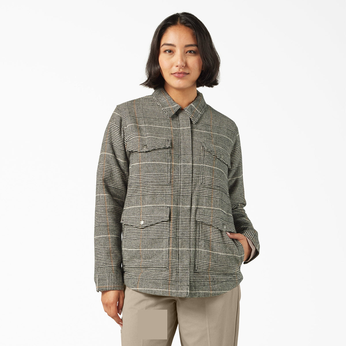 Women's Fleece Lined Flannel Chore Coat - Dickies Women