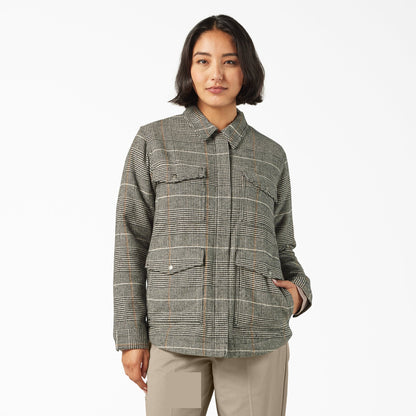 Women's Fleece Lined Flannel Chore Coat - Dickies Women