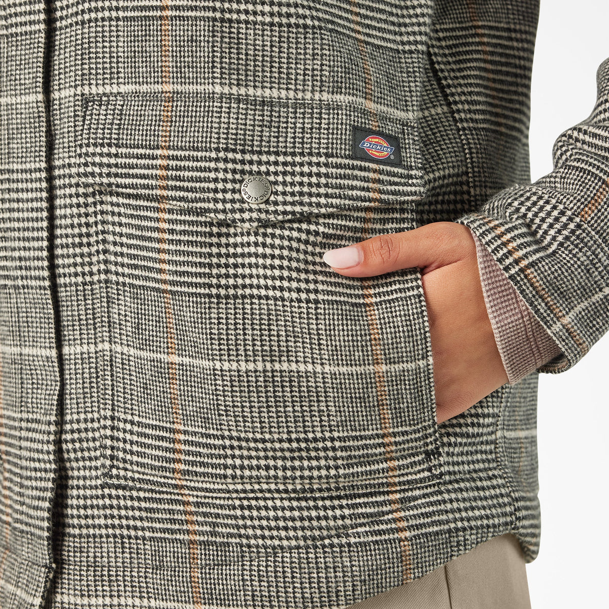Women's Fleece Lined Flannel Chore Coat - Dickies Women