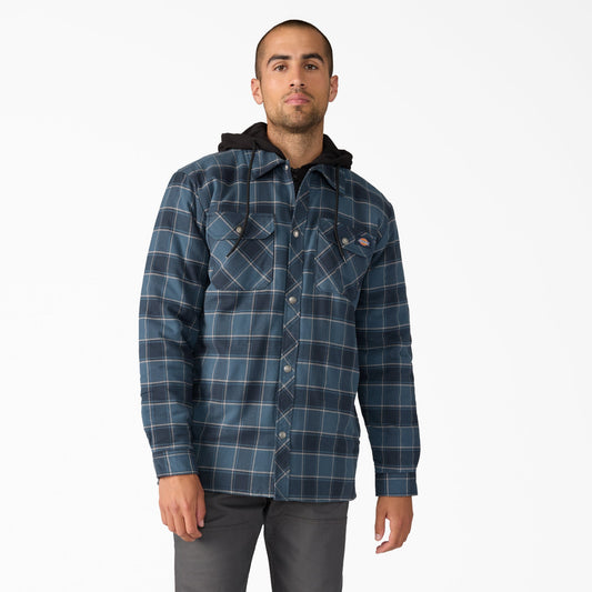 Water Repellent Flannel Hooded Shirt Jacket - Dickies Men
