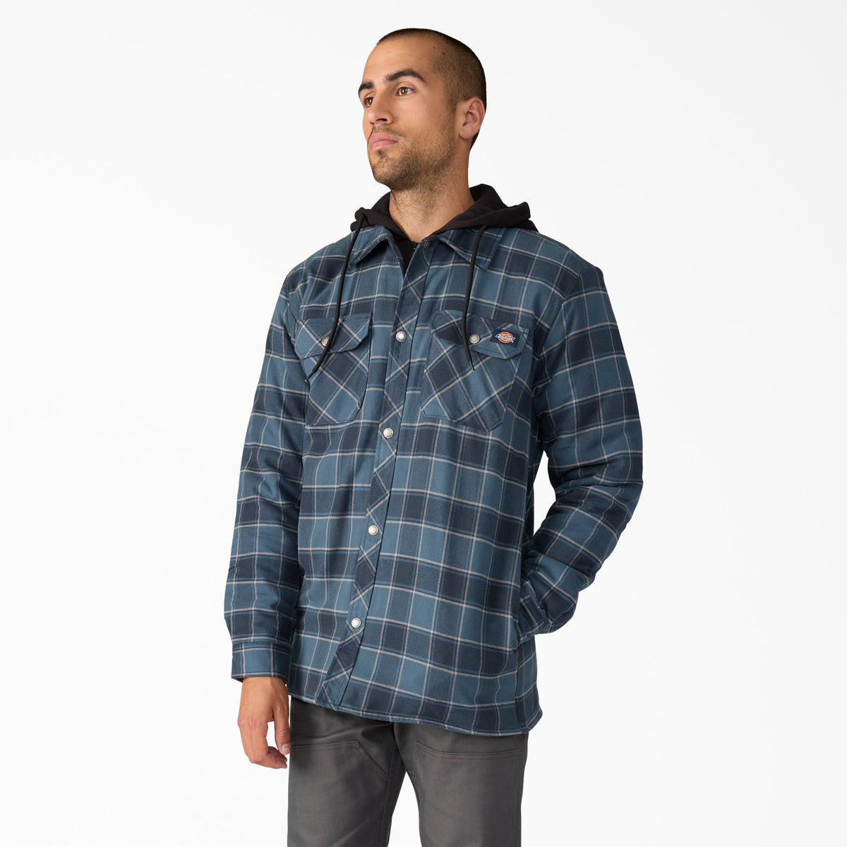 Water Repellent Flannel Hooded Shirt Jacket - Dickies Men