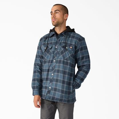 Water Repellent Flannel Hooded Shirt Jacket - Dickies Men