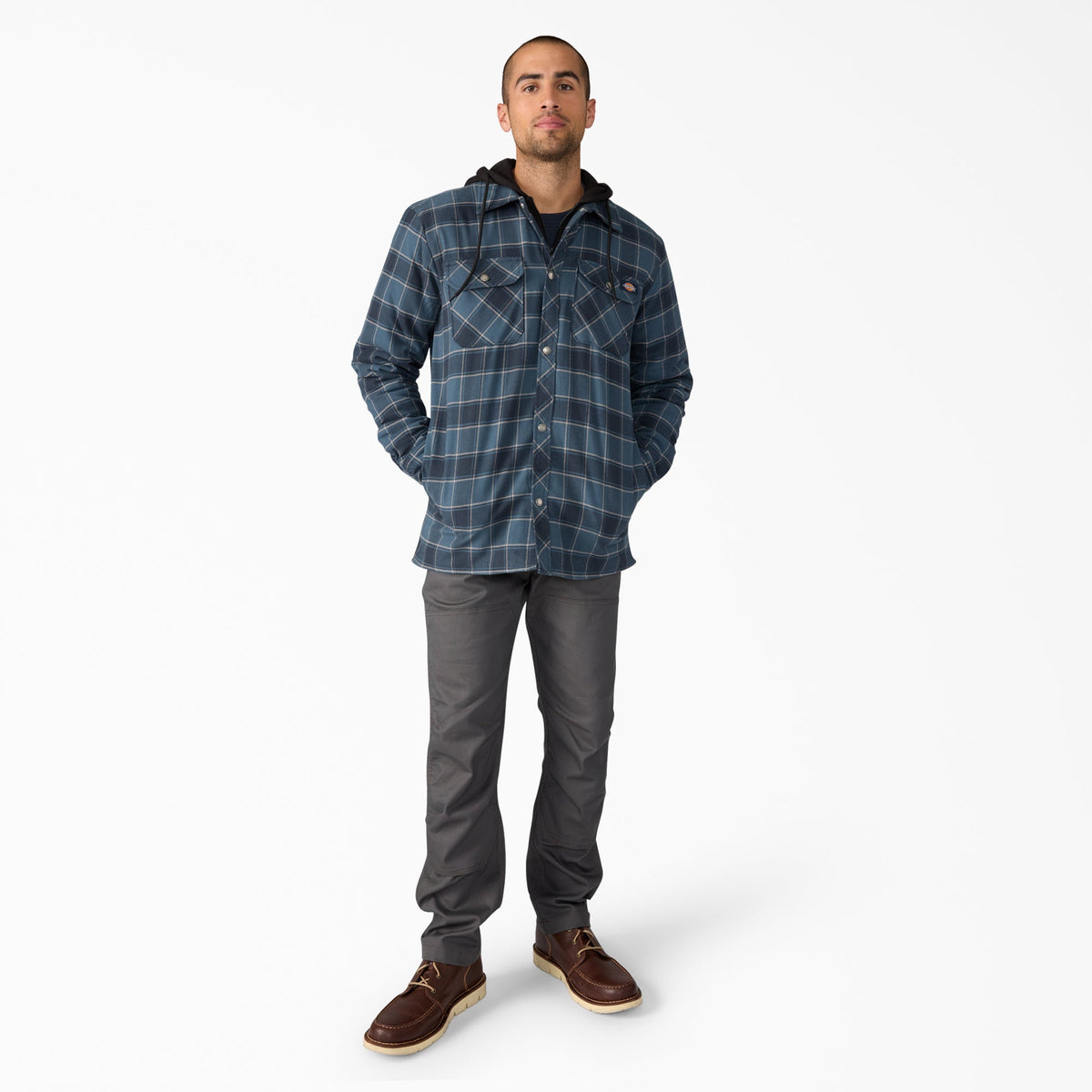 Water Repellent Flannel Hooded Shirt Jacket - Dickies Men