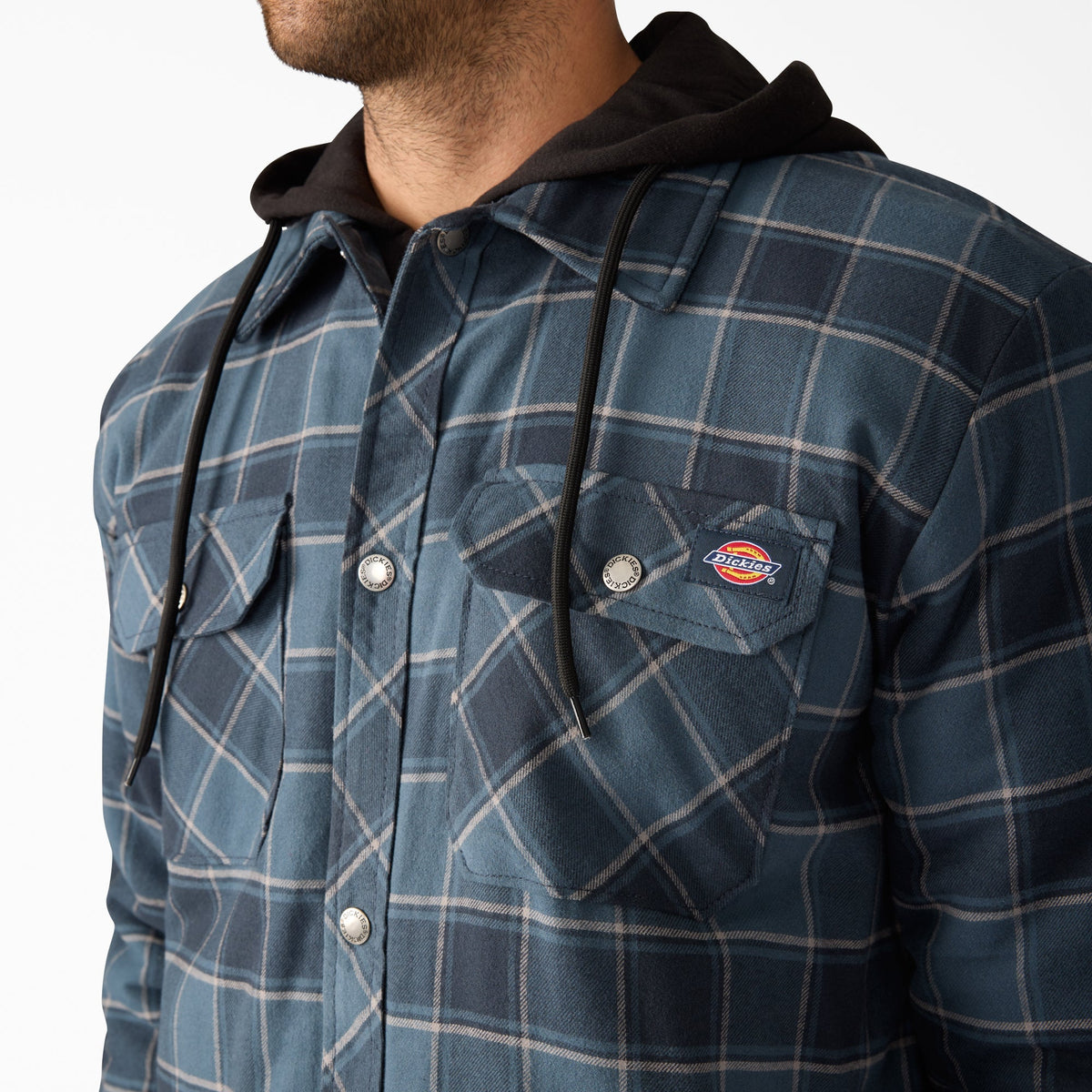 Water Repellent Flannel Hooded Shirt Jacket - Dickies Men