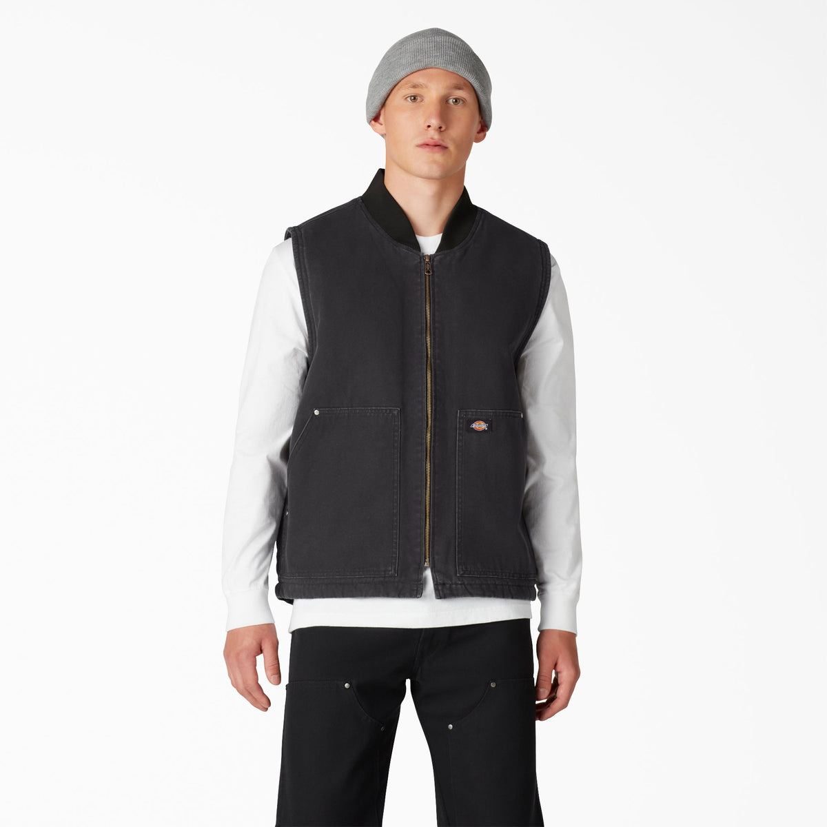 Stonewashed Duck High Pile Fleece Lined Vest - Dickies Men