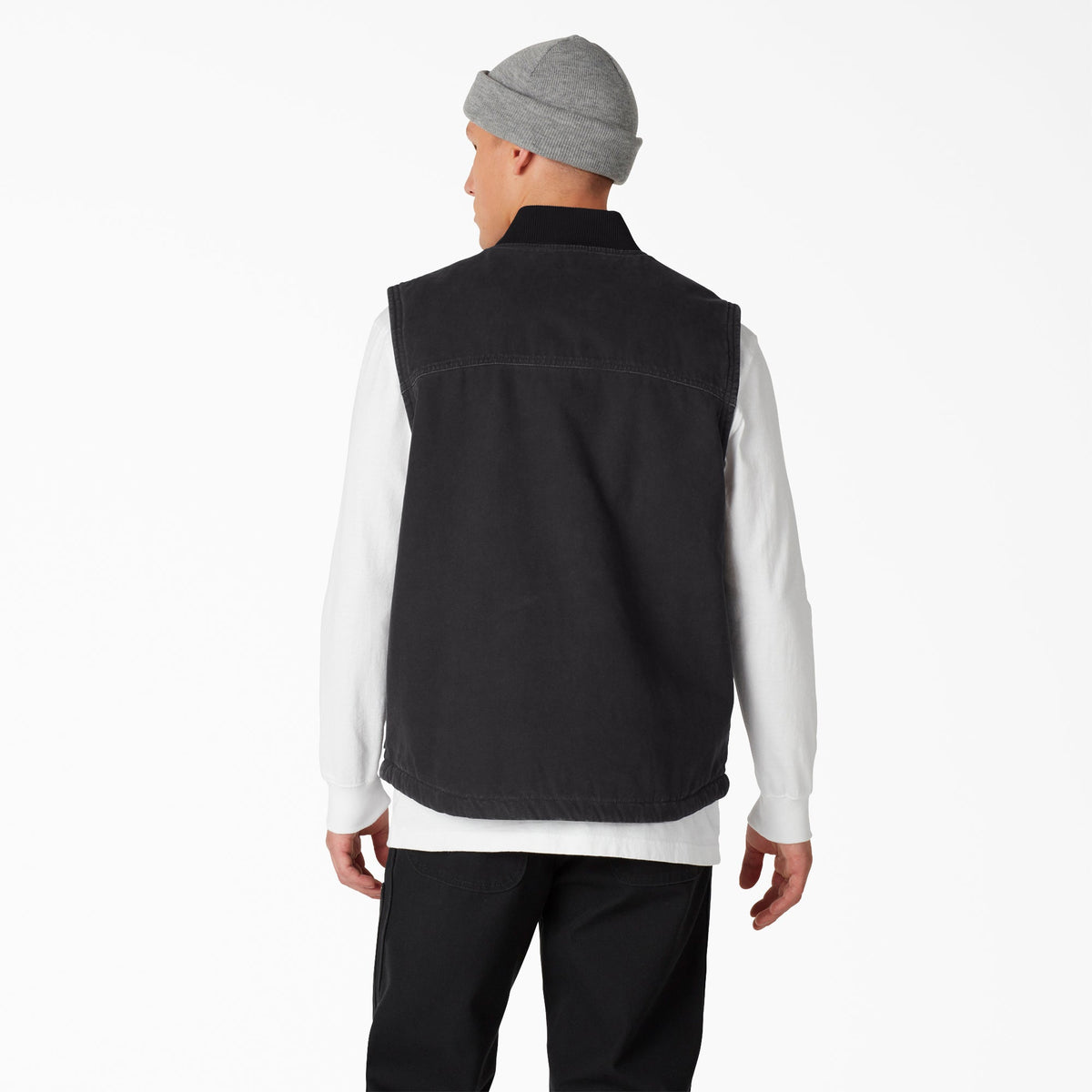 Stonewashed Duck High Pile Fleece Lined Vest - Dickies Men