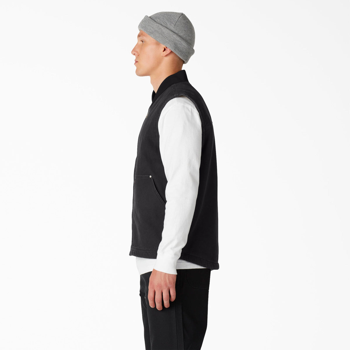 Stonewashed Duck High Pile Fleece Lined Vest - Dickies Men