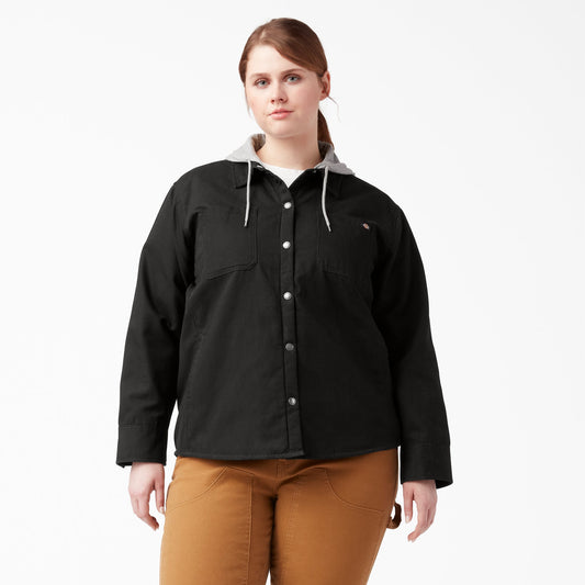 Women's Plus Duck Hooded Shirt Jacket - Dickies Women