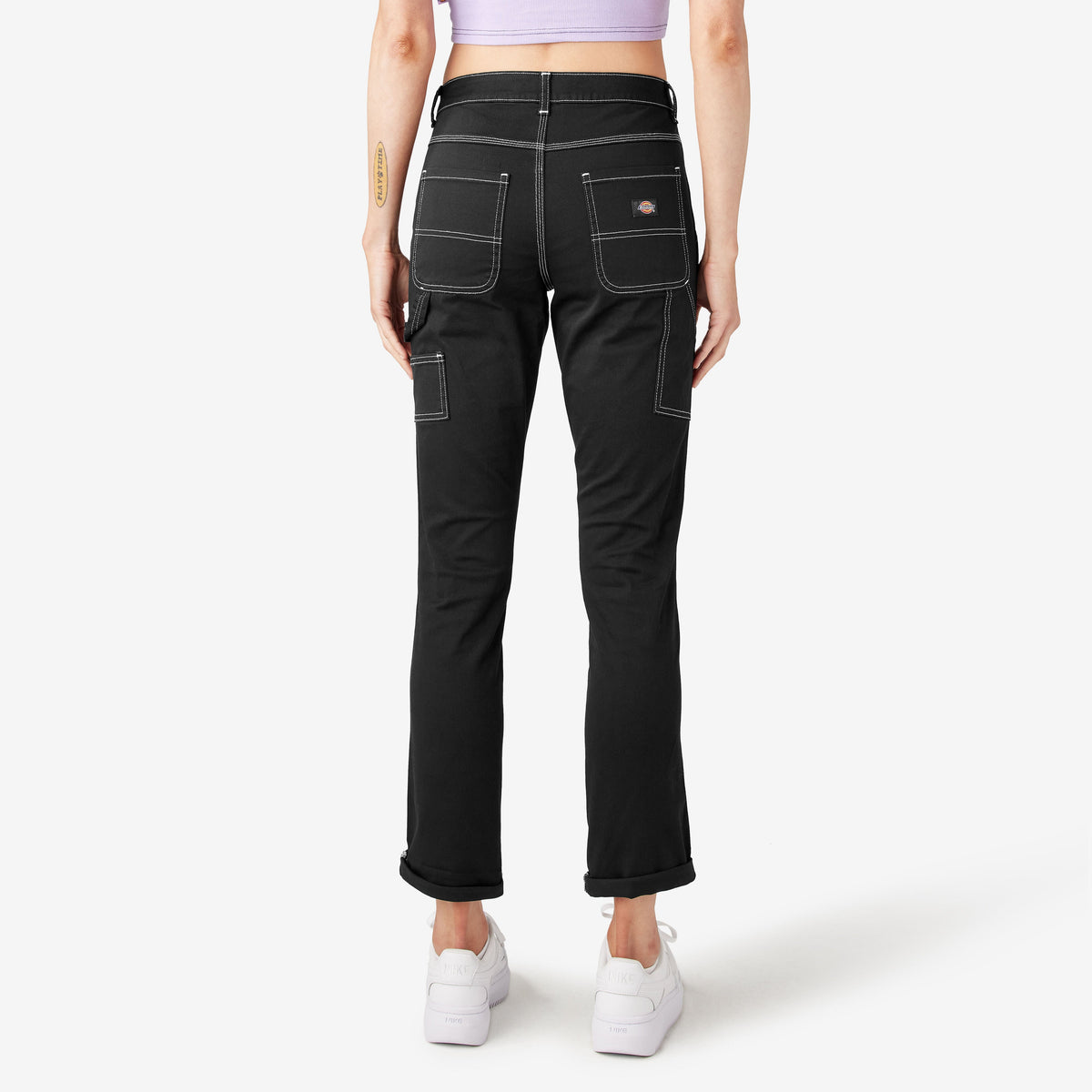 Women's Slim Straight Fit Roll Hem Carpenter Pants - Dickies Women