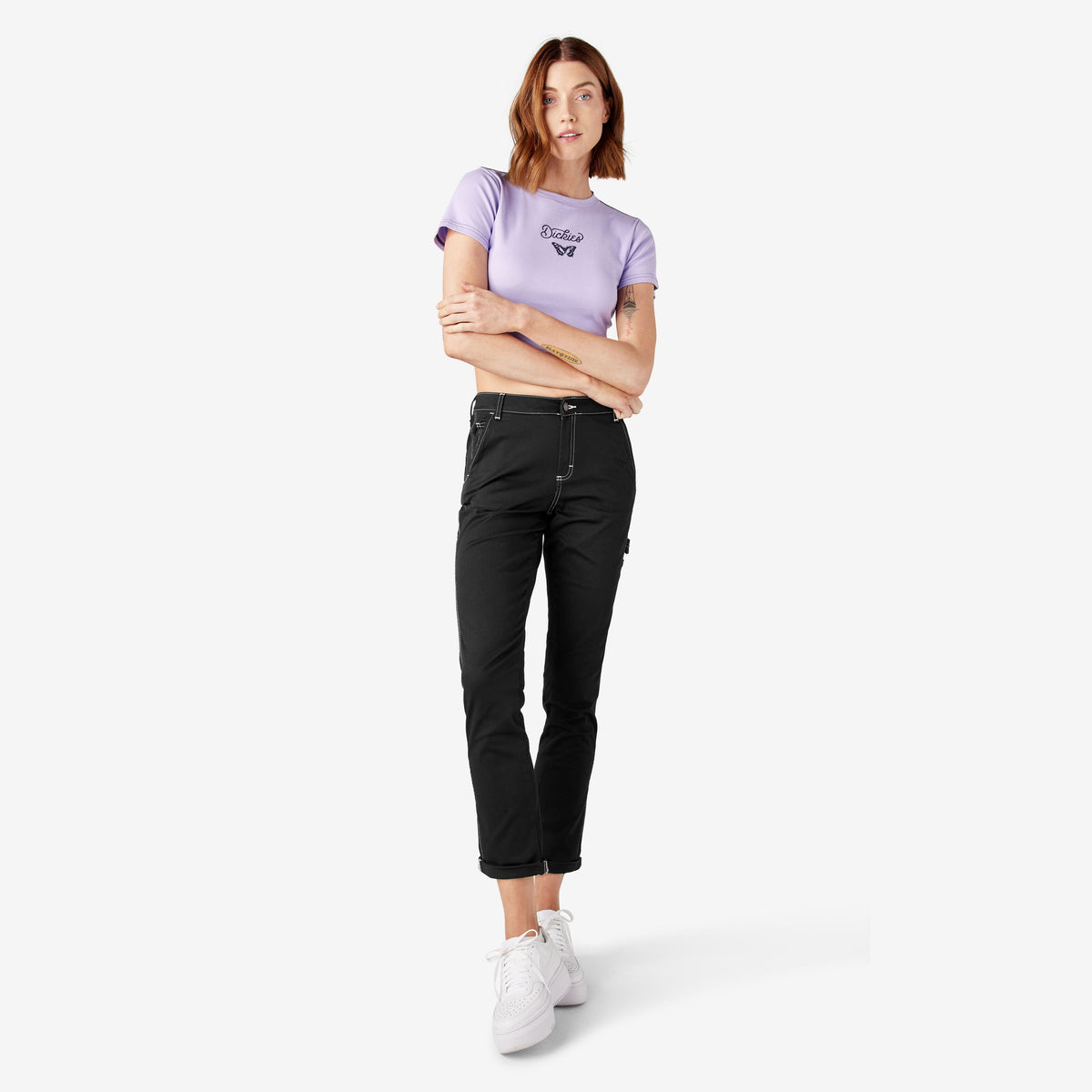 Women's Slim Straight Fit Roll Hem Carpenter Pants - Dickies Women