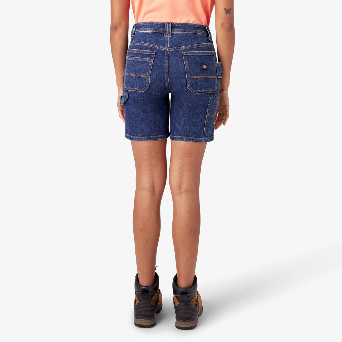 Women's Relaxed Fit Denim Carpenter Shorts, 7" - Dickies Women