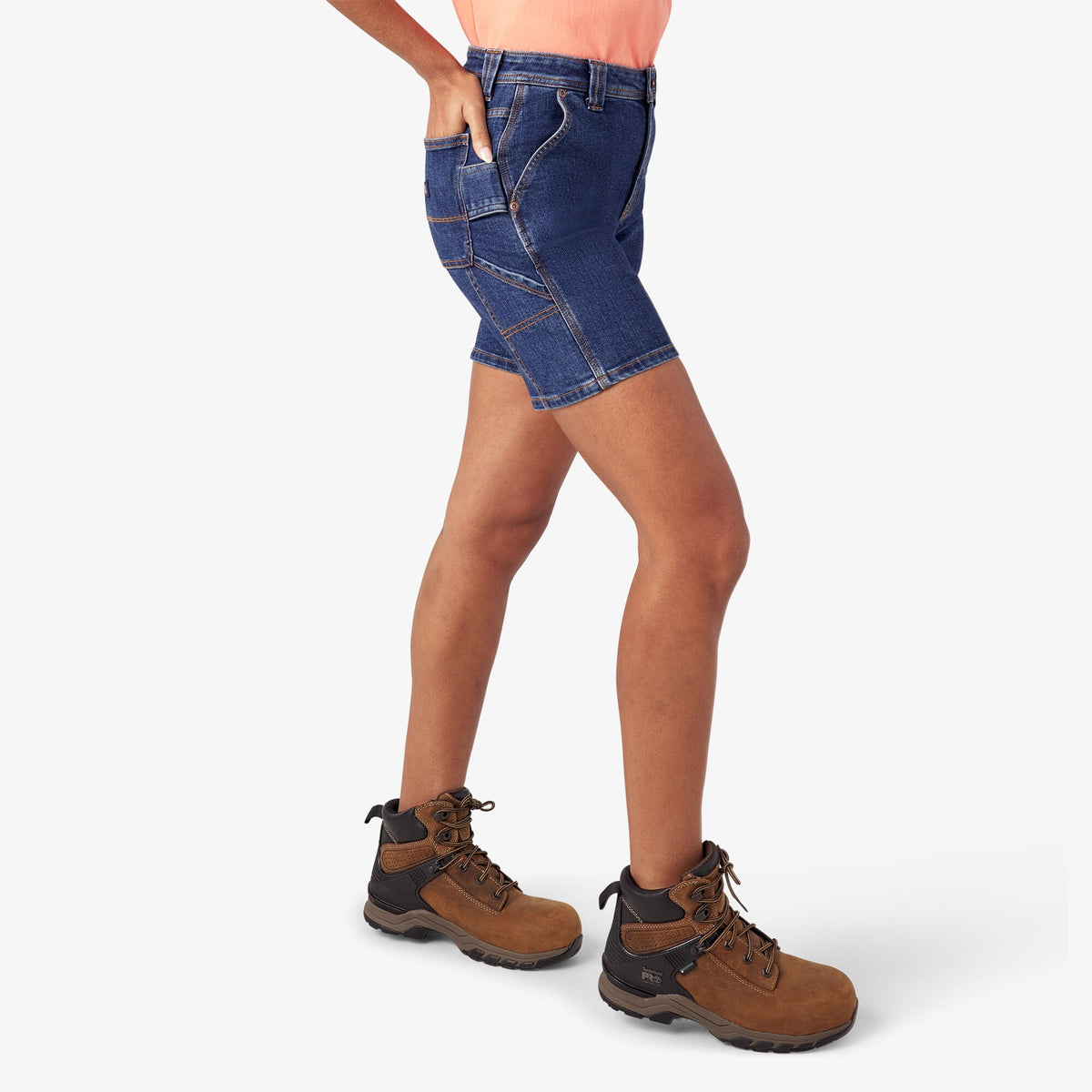 Women's Relaxed Fit Denim Carpenter Shorts, 7" - Dickies Women