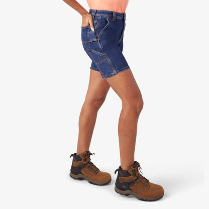 Women's Relaxed Fit Denim Carpenter Shorts, 7" - Dickies Women