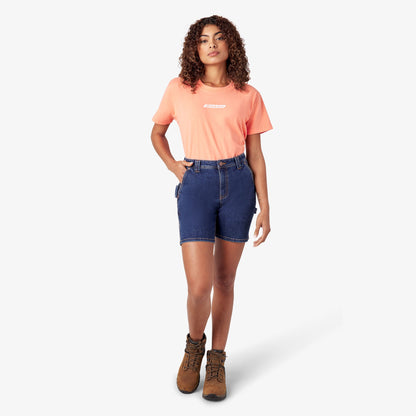 Women's Relaxed Fit Denim Carpenter Shorts, 7" - Dickies Women