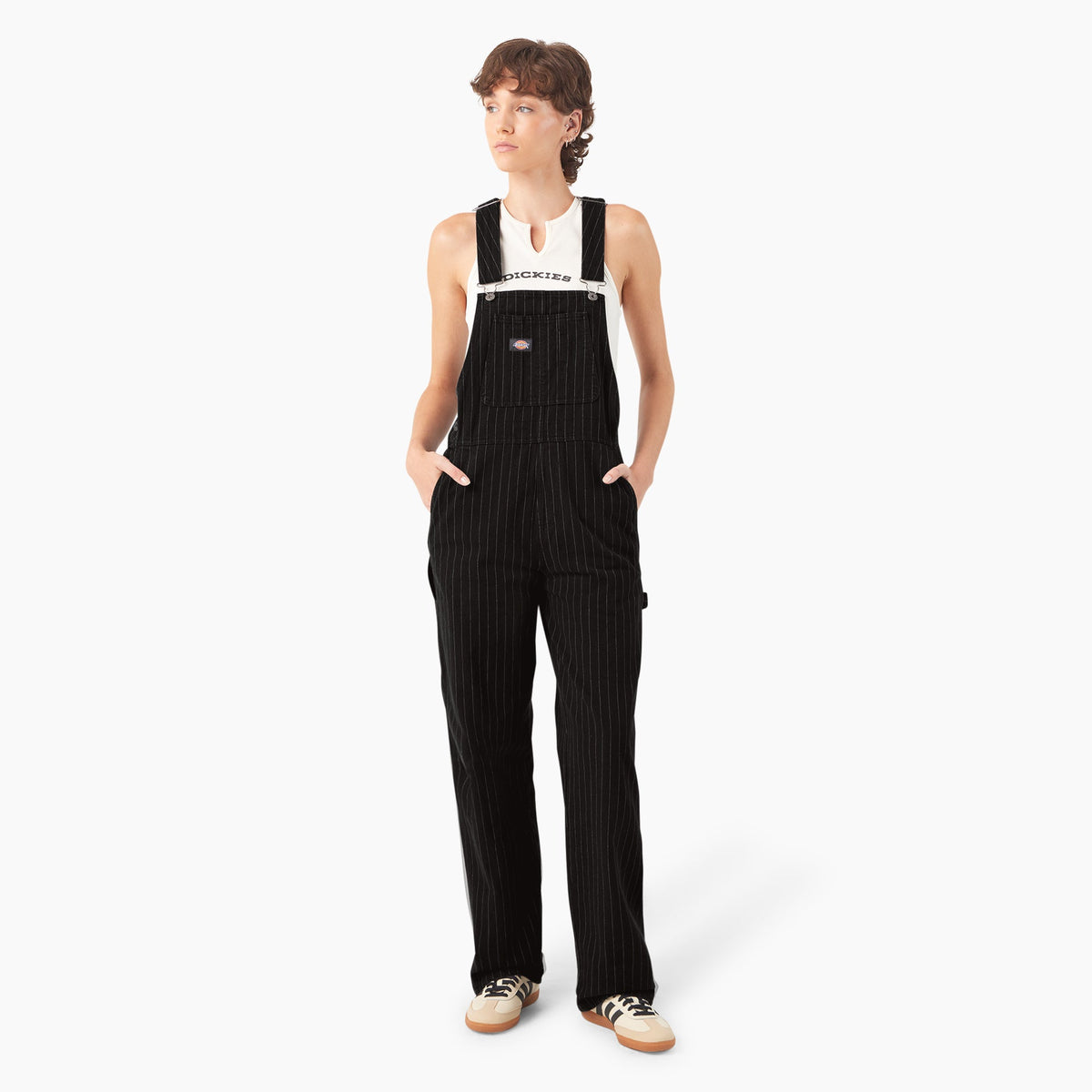 Women's Pinstripe Service Bib Overalls - Dickies Sale