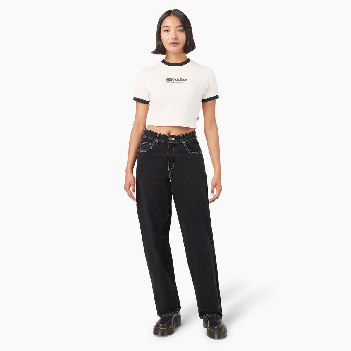 Women's Lewistown Cropped Ringer T-Shirt - Dickies Sale
