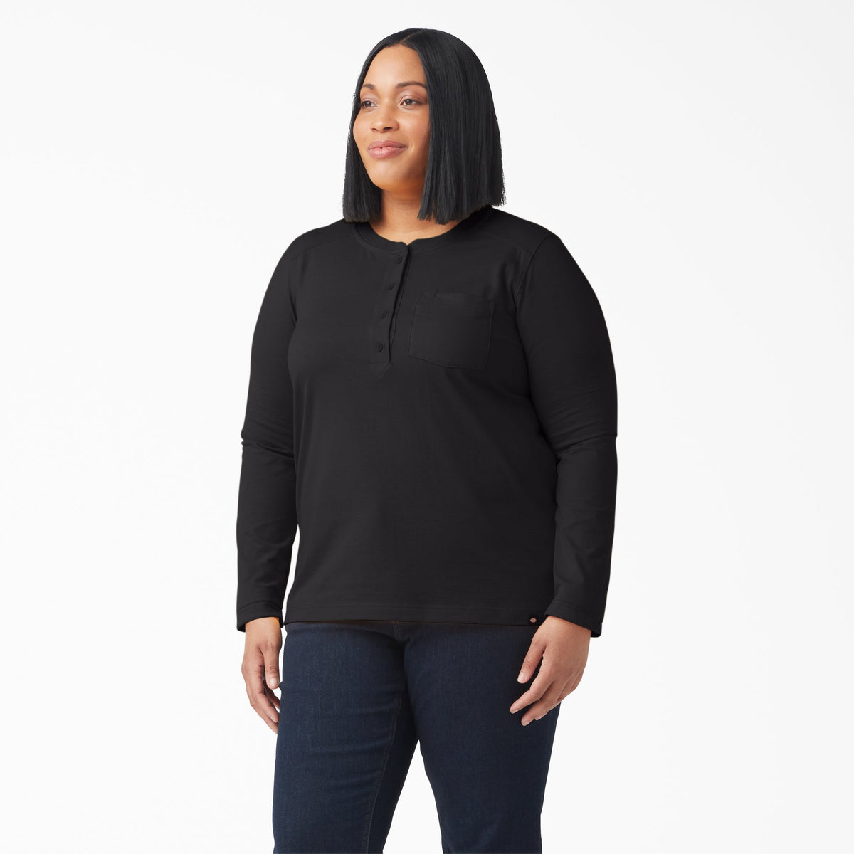 Women's Plus Heavyweight Henley - Dickies Women