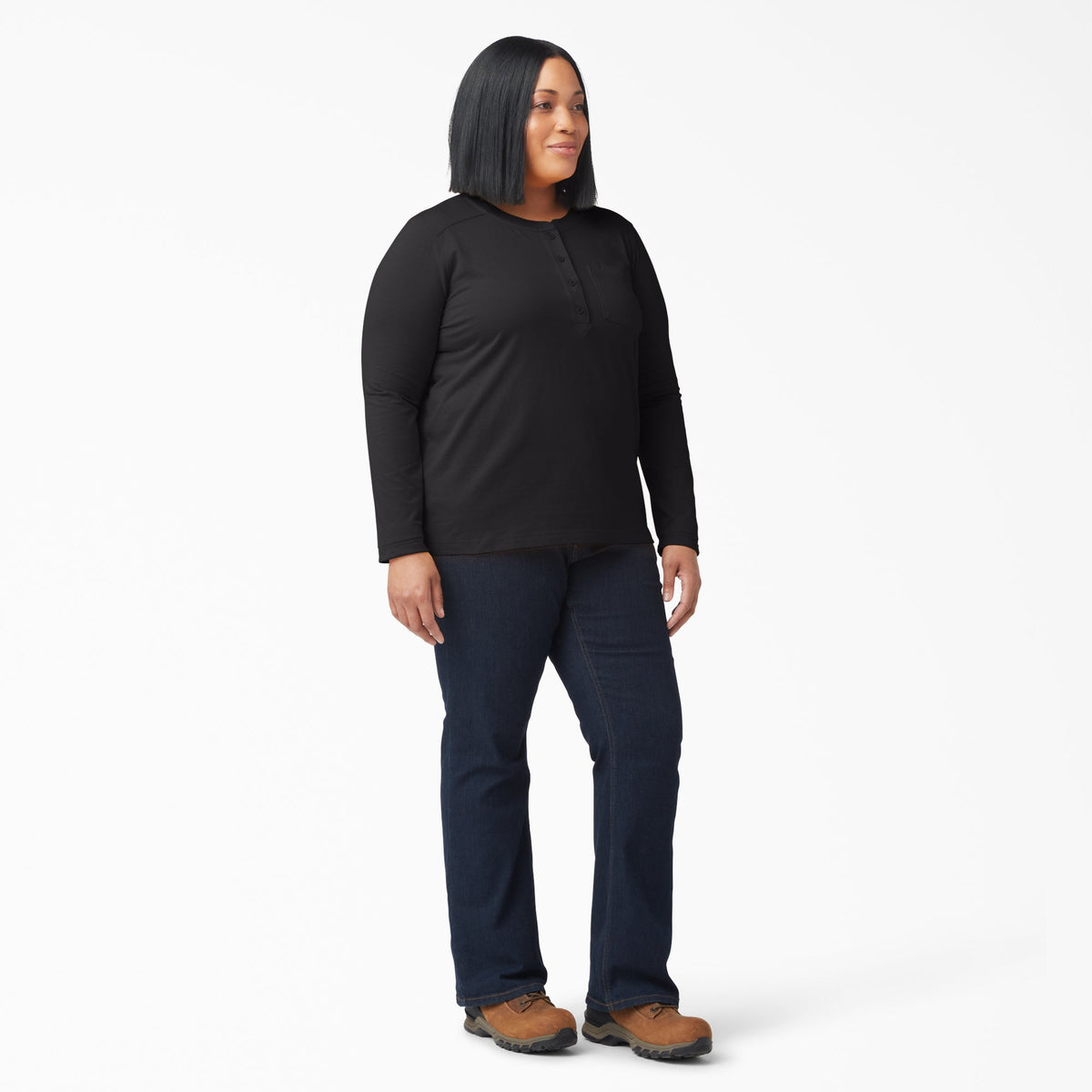 Women's Plus Heavyweight Henley - Dickies Women