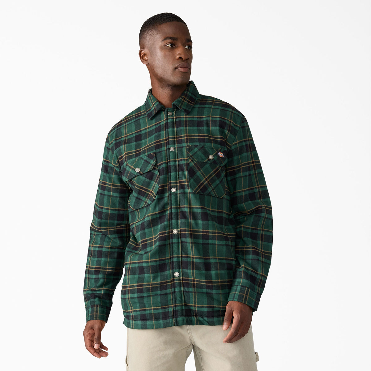 Water Repellent Fleece-Lined Flannel Shirt Jacket - Dickies Men|Sale