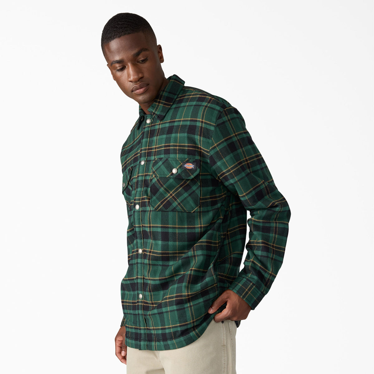 Water Repellent Fleece-Lined Flannel Shirt Jacket - Dickies Men|Sale